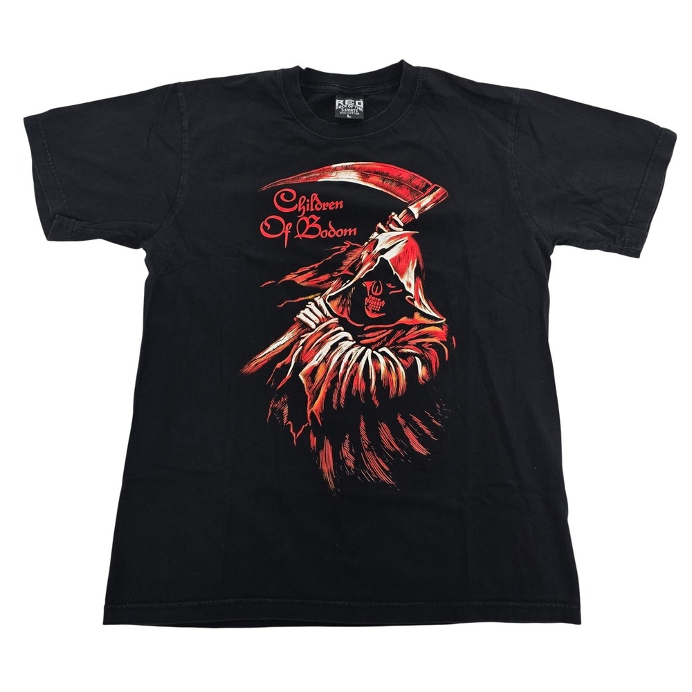 Children Of Bodom Shirt L Grim Reaper Metal Band Tee Black Double Sided RED EUC